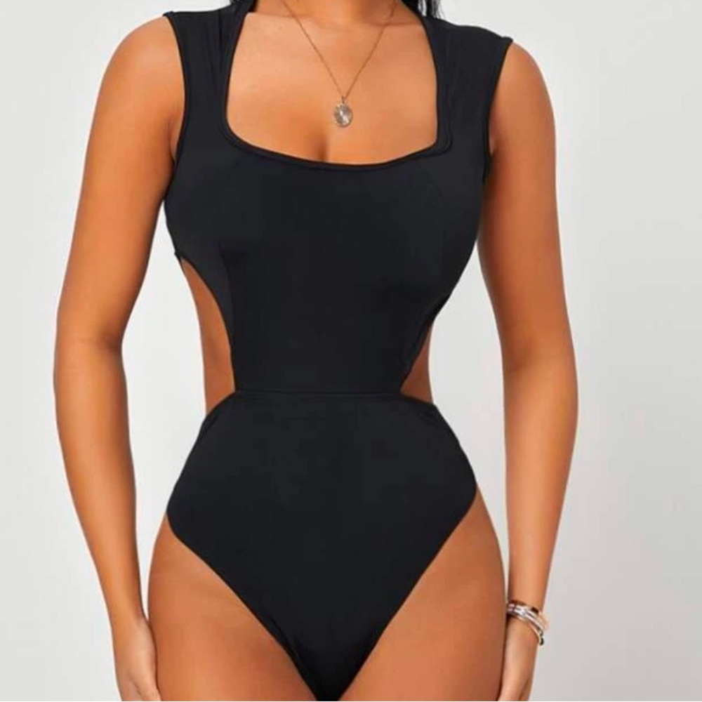 Black cut out bodysuit